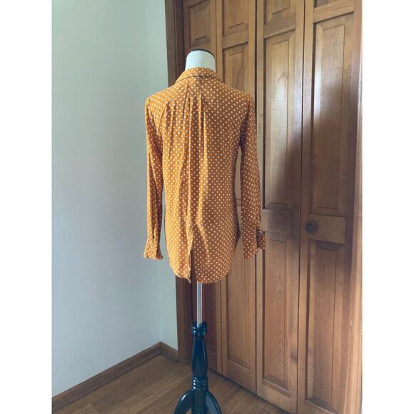 Per Se Yellow Polkadot Buttondown Shirt, Size S - Picture 3 of 7